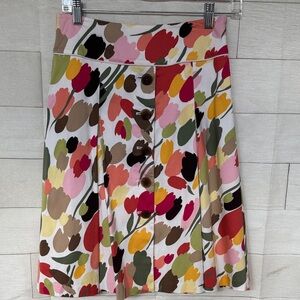 Talbots Floral A-Line Skirt - Multicolor 4 petite